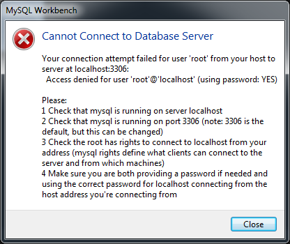 mysql server access denied for user root@localhost mac